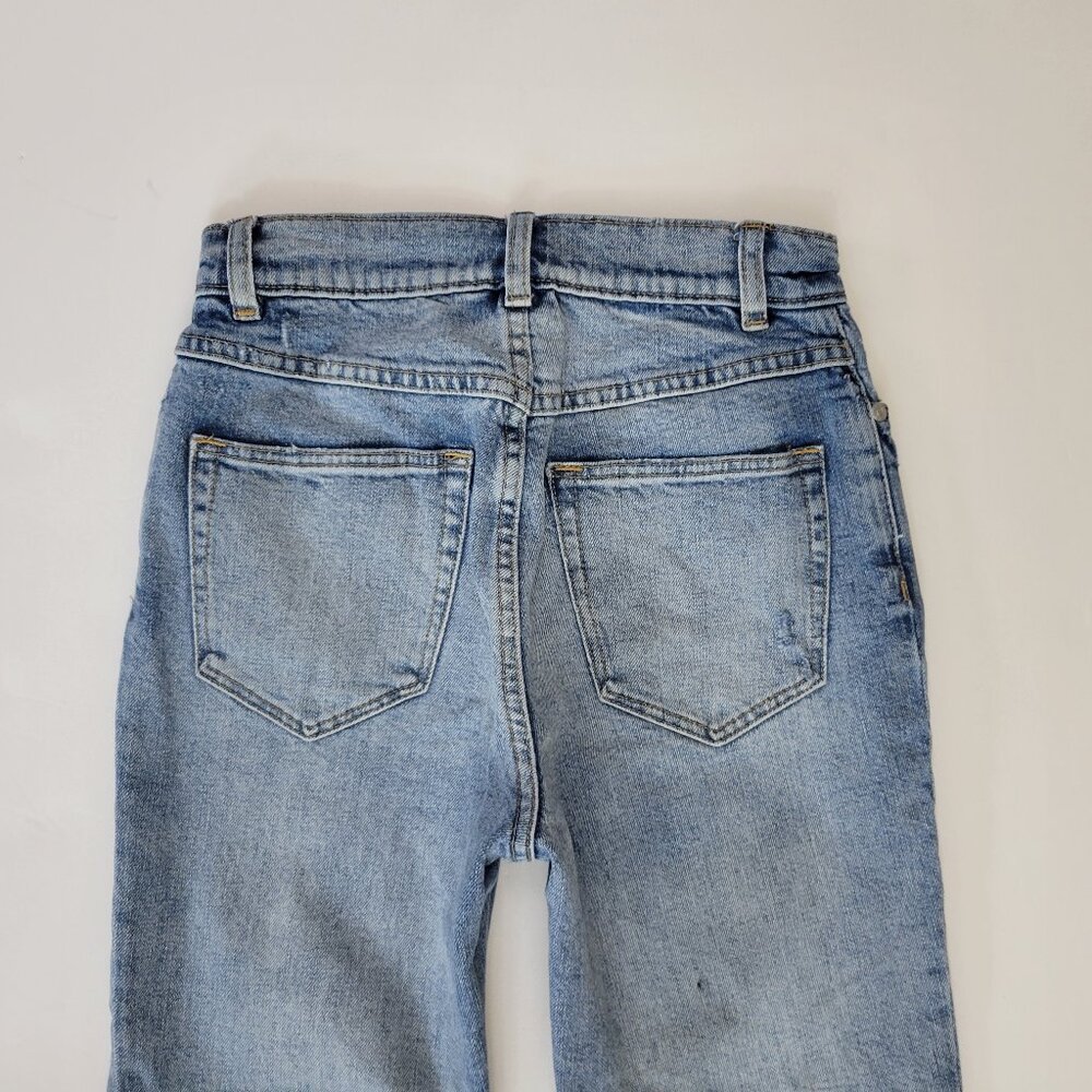 La Vie Rebecca Taylor High Rise Cropped Flare Raw Fray Hem Jean - Picture 5 of 12